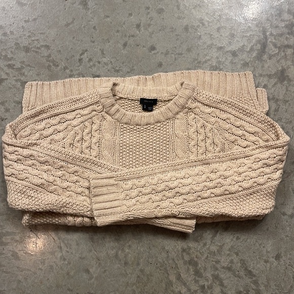 Theory Beige Cable Knit Sweater sz L - Picture 6 of 7